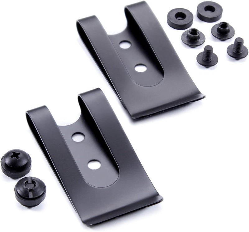 Holstex HolsterSmith Universal Metal Belt Clip - fits up to 2.0 inch Belts - Nickel & Black Finish – with Mounting Hardware - Image 1